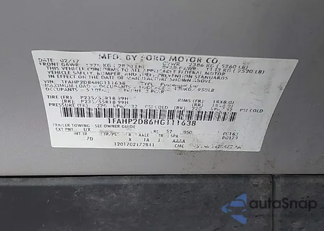 2017 Ford Taurus Se z USA, uszkodzony, nr VIN 1FAHP2D86HG111638